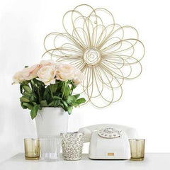 Shimmering Gold Metal Flower Wall Decor