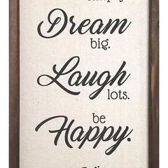 "Live  Dream  Laugh  Happy  Love" Wooden and Metal Wall Decor