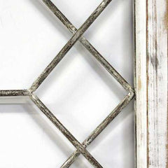Distressed White Metal and Wood Framed Wall Art
