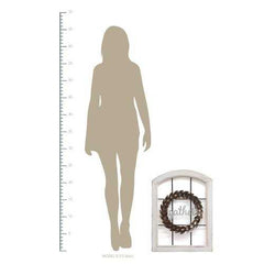 Farmhouse "Gather" Metal Window Wreath Wall Decor