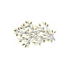 Brushed Gold Flowing Leaves Metal Wall Decor