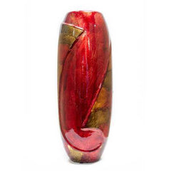 5" X 5" X 12" Gold  Copper  Brown Ceramic Table Vase