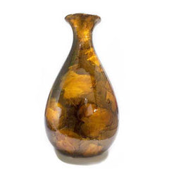 9" X 6.25" X 18.5" Gold Copper Brown Ceramic Floor Vase