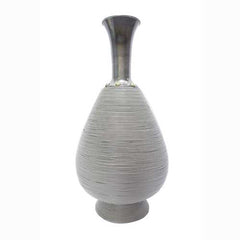 Turquoise Copper and Bronze Bamboo Metal Bamboo Vase