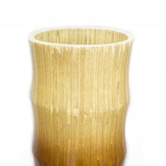 7" X 7" X 24" Turquoise  Copper and Bronze Bamboo Bamboo Chute Vase