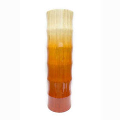 7" X 7" X 24" Copper  Red and Gold Bamboo Bamboo Chute Vase