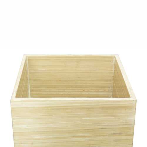 6.75" X 6.75" X 24" Natural Wood Bamboo Vase with Tones