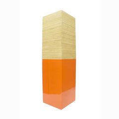 6.75" X 6.75" X 24" Natural Wood Bamboo Vase with Tones