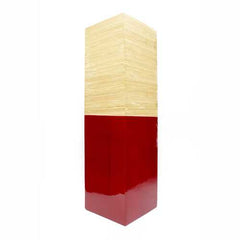 6.75" X 6.75" X 24" Natural Wood Bamboo Vase with Tones