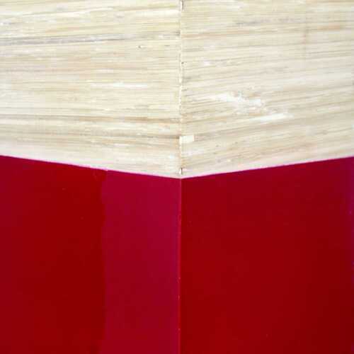 6.75" X 6.75" X 24" Natural Wood Bamboo Vase with Tones