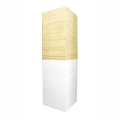 6.75" X 6.75" X 24" Antique White Bamboo Vase with Tones