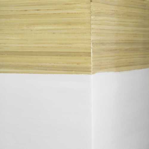 6.75" X 6.75" X 24" Antique White Bamboo Vase with Tones