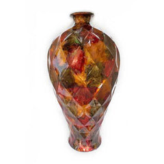 9.5" X 9.5" X 20" Brown Ceramic Floor Vase