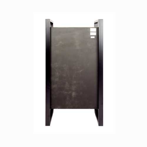 19.75" X 14.75" X 36.75" Gray Metal Wood MDF Metal Accent Cabinet with Drawers