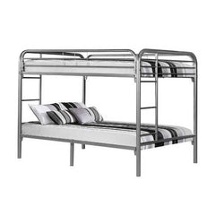 Full Full Size Silver Metal Bunk Bed