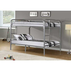 Full Full Size Silver Metal Bunk Bed