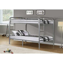 Full Full Size Silver Metal Bunk Bed