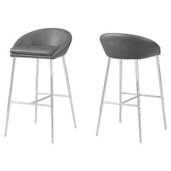41" x 41" x 71.5" Black Foam Metal Leather Look  Barstool set of 2