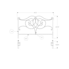 61.5" x 50" Satin BlackFullQueen Size  HeadboardFootboard