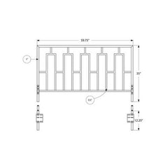 59.75" x 47" QueenFull SizeBlack HeadboardFootboard