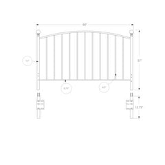 1.5" x 60" x 49.75" Coffee Metal  QueenFull Size Bed Headboard