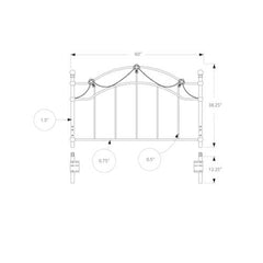 114" x 101" BlackwithFullwithQueen Size  HeadboardwithFootboard