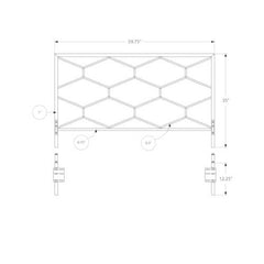 1" x 59.75" x 47" Silver Queen or Full size  Headboard FootBoard