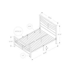 83.25" x 62.75" x 47.75" White Metal  Queen Size Bed