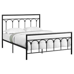 83.25" x 62.25" x 47.75" Black Metal Queen Size Bed