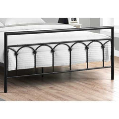 83.25" x 62.25" x 47.75" Black Metal Queen Size Bed
