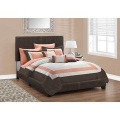 Full Size Rich Dark Brown Leather Look Bed