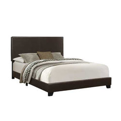 45.75" Solid Wood MDF and Foam Queen Size Bed with Leather Look
