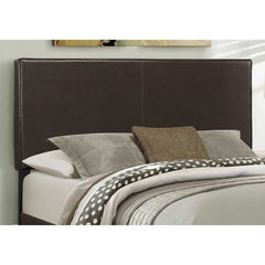 45.75" Solid Wood MDF and Foam Queen Size Bed with Leather Look