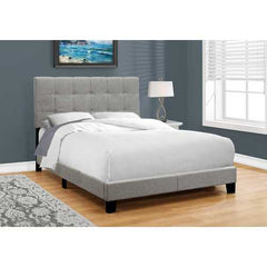 Full Size Grey Linen Bed