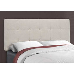 Full Size Beige Linen Bed