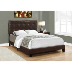 Full Size Dark Brown Leather Look Bed