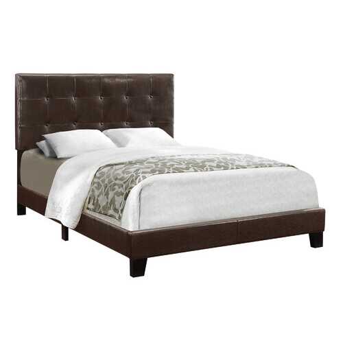 Full Size Dark Brown Leather Look Bed