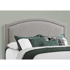 64.5" x 85.75" x 51.5" Grey Foam Solid Wood Linen  Queen Size Bed