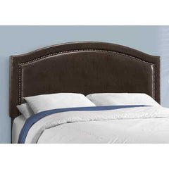 64.5" x 85.75" x 51.5" Brown Foam Solid Wood Leather Look  Queen Size Bed