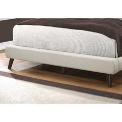 70.25" x 87.25" x 47.25" Beige Foam Solid Wood Linen Queen Size Bed
