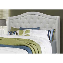 66.5" x 87.5" x 56.5" Light Grey Foam Solid Wood Velvet Queen Size Bed With A Chrome Trim
