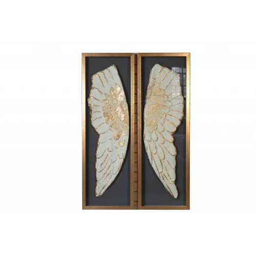 51" x 2" x 47" White And Gold, Glass - Shadow Box