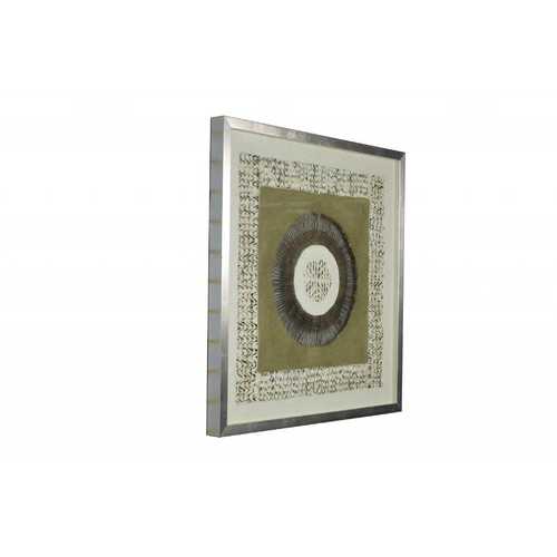 27" x 2" x 32" Natural Brown, Metal Glass - Shadow Box