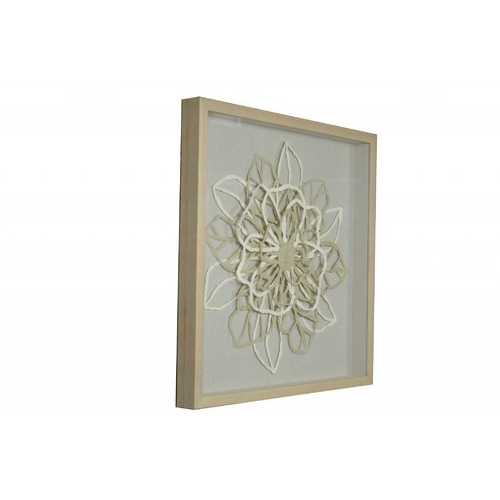 15" x 2" x 28" Natural Brown, Wood, Paper And Glass - Shadow Box
