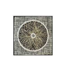 8" x 1" x 35" Black & White, Fabric And Paper - Shadow Box