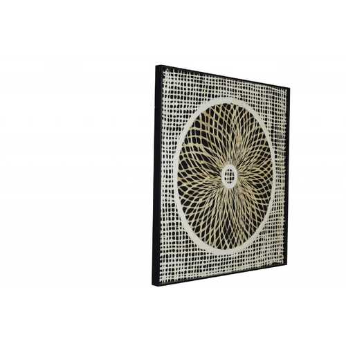 8" x 1" x 35" Black & White, Fabric And Paper - Shadow Box