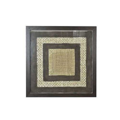 26" x 2" x 35" 35'' Brown, Wood, Fabric And Glass - Shadow Box