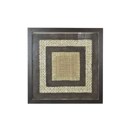 26" x 2" x 35" 35'' Brown, Wood, Fabric And Glass - Shadow Box