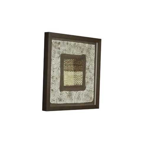 5" x 16" Brown, Wood Paper And Glass Shadow Box