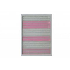Fun White And Pink Stripes Shadow Box Wall Art